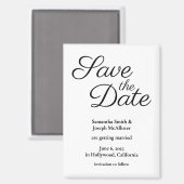 Einfach weiß und schwarz Save the Date Magnet (Vorderseite/Rückseite)