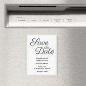 Einfach weiß und schwarz Save the Date Magnet (In Situ (Geschirrspüler))