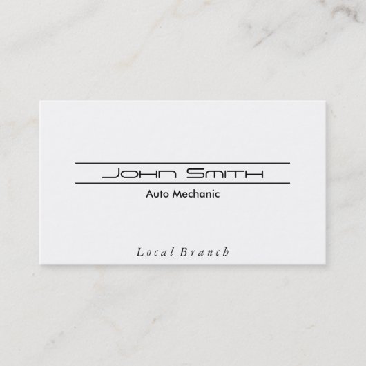 einfach | weiß visitenkarte (Vorderseite)