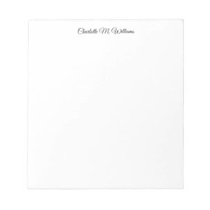 Einfach Weiße Minimalistische Moderne Profi-Design Notizblock