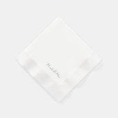 Einfach weiße, moderne Skriptnamen geprägt Serviette (Ecke)