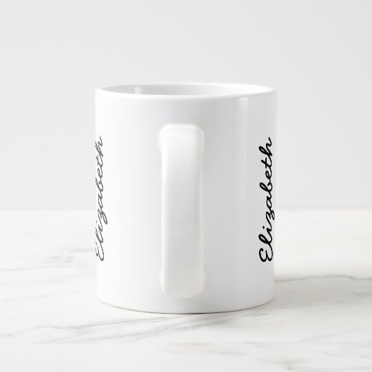 Einfach weiße, solide Farbe personalisieren Sie es Jumbo-Tasse (Rückseite)