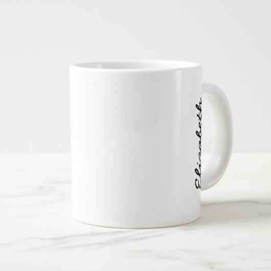 Einfach weiße, solide Farbe personalisieren Sie es Jumbo-Tasse (Vorderseite Rechts)