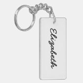 Einfach weiße, solide Farbe personalisieren Sie es Schlüsselanhänger (Vorderseite links)