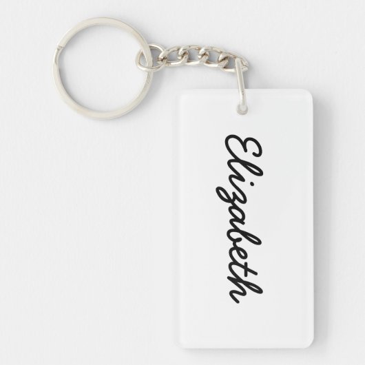 Einfach weiße, solide Farbe personalisieren Sie es Schlüsselanhänger (Vorderseite)