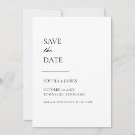 Einfach weiße Typografie Save the Date modern
