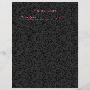 Einfach Weiße und Schwarze Vintage-Blumendamaske Flyer