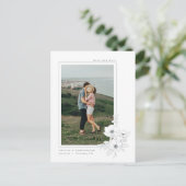 Einfach weißer Anemone Art Floral Ankündigungspostkarte (Stehend Vorderseite)