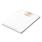 Einfach weißer Anemone Wasserfarbe Liebe Gott Notizblock (Rotiert)