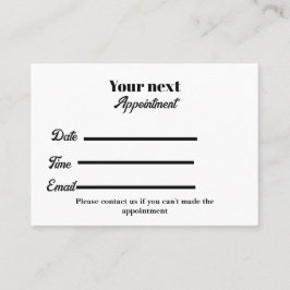 Einfach weißer Arzt Terminkarte