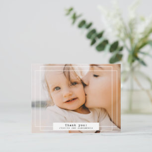 Einfach weißer Doppelrahmen dank Fotokarte Feiertagskarte