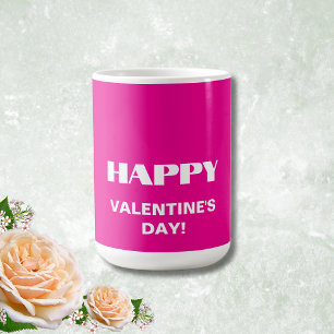 Einfach weißer, glatter Happy Valentines Day Hot Kaffeetasse