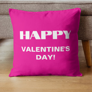 Einfach weißer, glatter Happy Valentines Day   Hot Kissen