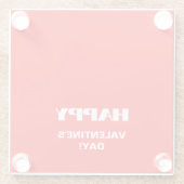 Einfach weißer, glatter Happy Valentines Day | Neo Glasuntersetzer (Rückseite)