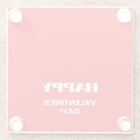 Einfach weißer, glatter Happy Valentines Day | Neo Glasuntersetzer (Rückseite)