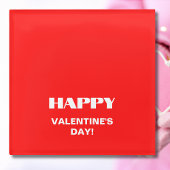 Einfach weißer, glatter Happy Valentines Day | Neo Glasuntersetzer