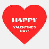 Einfach weißer, glatter Happy Valentines Day | Neo Herz-Aufkleber (Vorderseite)