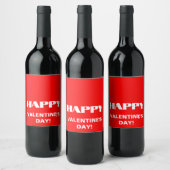 Einfach weißer, glatter Happy Valentines Day | Neo Weinetikett (Flaschen)