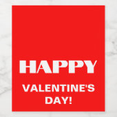 Einfach weißer, glatter Happy Valentines Day | Neo Weinetikett (Einzelnes Label)