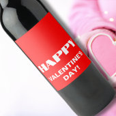 Einfach weißer, glatter Happy Valentines Day | Neo Weinetikett