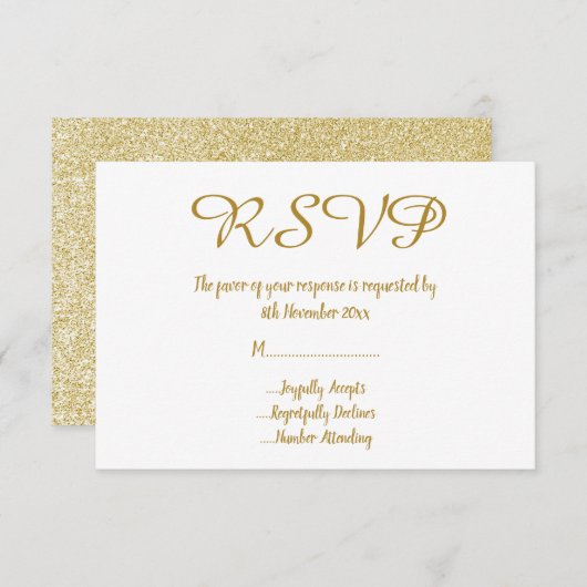 Einfach weißer Glitzer - UAWG Einladung (Vorne/Hinten)