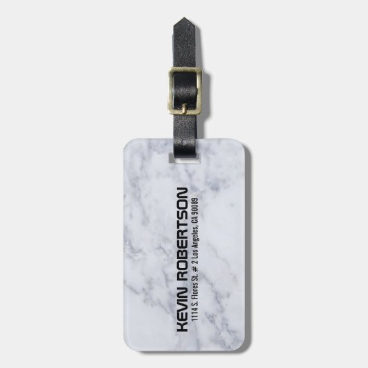 Einfach weißer Marmorstein Gepäckanhänger (Vorderseite vertikal)