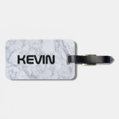 Einfach weißer Marmorstein Gepäckanhänger (Rückseite horizontal)