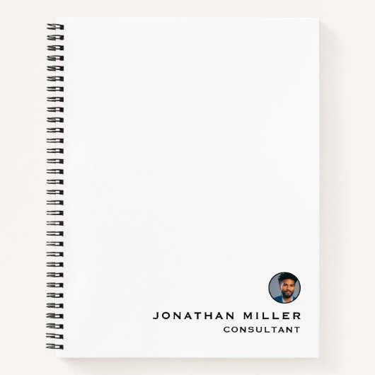 Einfach weißes Berufliches Bio-Foto Notizblock (Vorderseite)