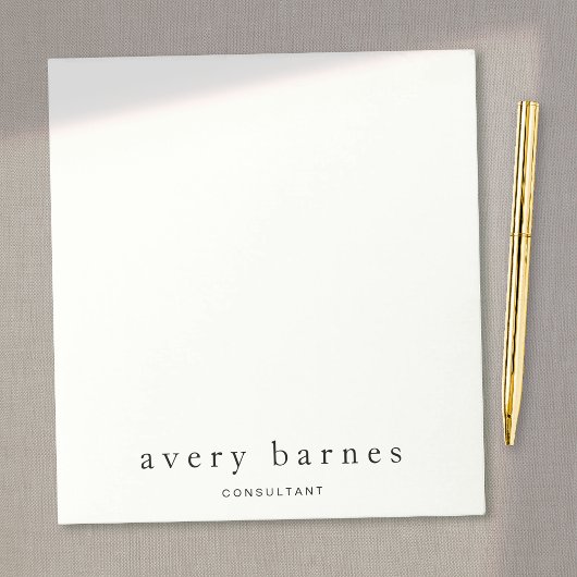 Einfach weißes kreatives Berufliches modernes Unte Notizblock