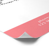 Einfach weißes rosa Preisliste Poster (Ecke)