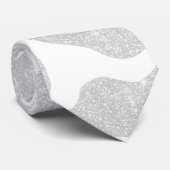 Einfach weißes Silber große Kuh Spots Tierdruck Krawatte (Gerollt)