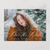 Einfach weißlicher Abschluss Save the Date Postkarte (Vorderseite)