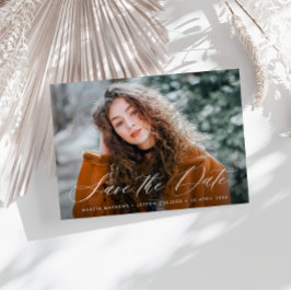 Einfach weißlicher Abschluss Save the Date Postkarte