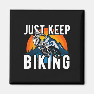Einfach weiter bergab Mountainbike fahren Magnet