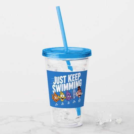 Einfach Weiter Schwimmen Fisch Crew Acryltrinkbecher (Vorderseite Ice)