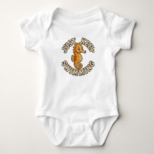 Einfach weiter schwimmen Seepferdchen Baby Bodysui Strampler