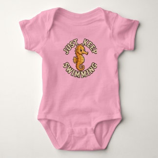 Einfach weiter schwimmen Seepferdchen Baby Bodysui Strampler