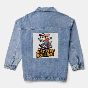 Einfach Weiterrollen – Funky Skate Dog Edition Jeansjacke