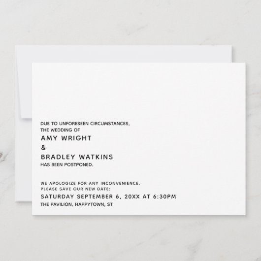 Einfach, wenn wir Sie umarmen können Einladung (Rückseite)