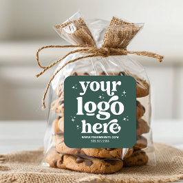 Einfach Werbegeschenk für Ihr Logo hinzufügen Quadratischer Aufkleber