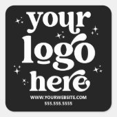 Einfach Werbegeschenk für Ihr Logo hinzufügen Quadratischer Aufkleber (Vorderseite)