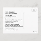 Einfach Werbevorlage für Real Anwesen verkaufen Postkarte (Rückseite)