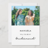 Einfach Werden Sie meine Bridesmaid-Fotokarte Einladung (Vorderseite)