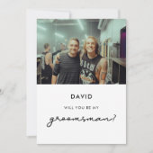 Einfach Werden Sie meine Trauzeuge-Fotokarte Einladung (Vorderseite)