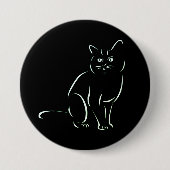 Einfach White Kitty Cat Button (Vorderseite)