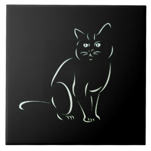 Einfach White Kitty Cat Fliese