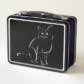 Einfach White Kitty Cat Metall Brotdose (Rückseite)