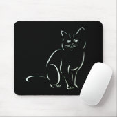 Einfach White Kitty Cat Mousepad (Mit Mouse)