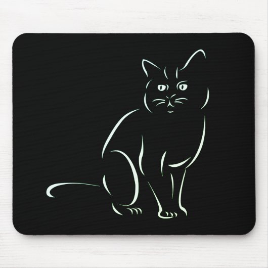 Einfach White Kitty Cat Mousepad (Vorne)