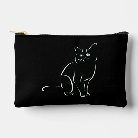 Einfach White Kitty Cat Zubehörtasche (Vorderseite)